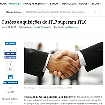 Fuses e aquisies do 1T17 superam 1T16